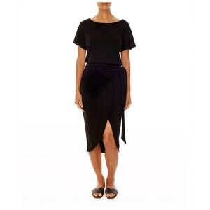 NEW LBLC THE LABEL kelly wrap dress in black